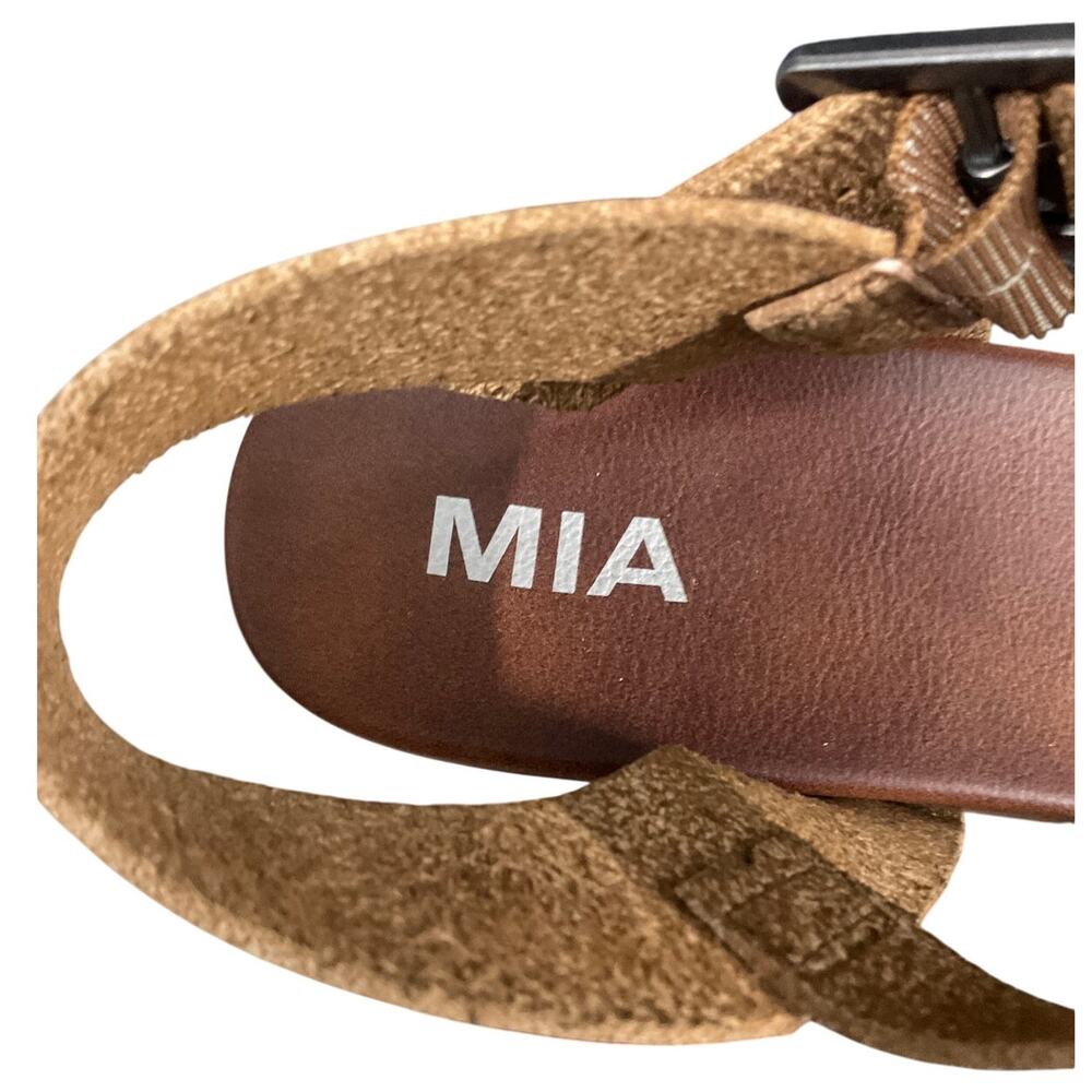 MIA Platform Espadrille Sandals Tan Brown Strappy Wedge Flatform Women’s Size 10 - Picture 6 of 6